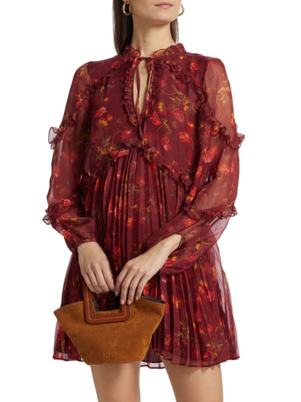 CINQ A SEPT Robin Floral Print Long Sleeve Minidress